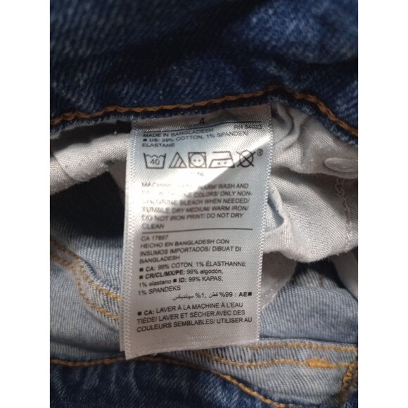 OLD NAVY Sky Hi Extra High Rise Raw Hem Button Fly Denim Shorts Sz 4 - Picture 7 of 12